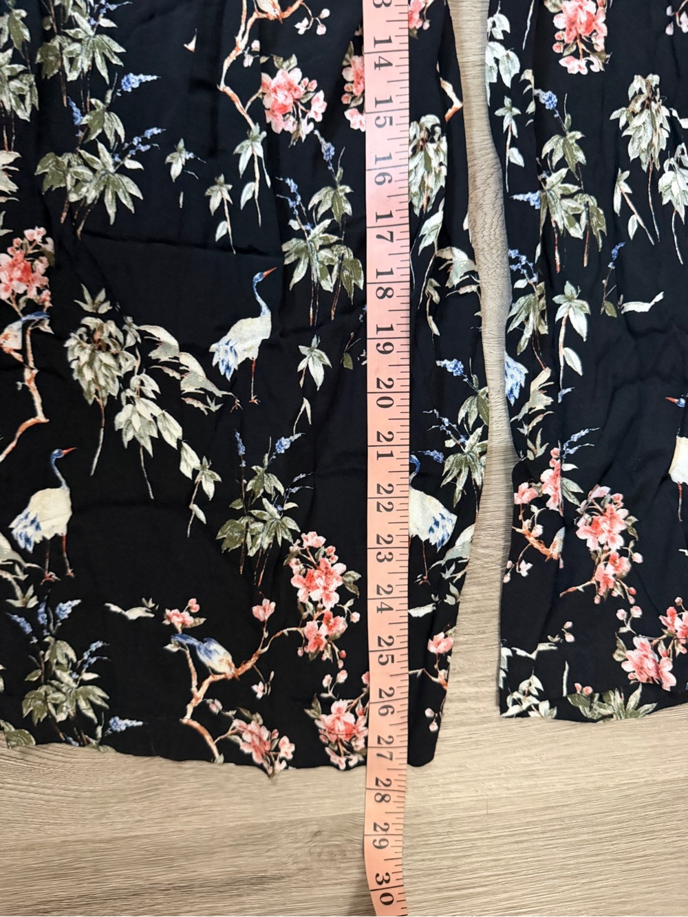 Banana Republic Black Floral & Bird Wide-Leg Jumpsuit with Tie Waist - Picture 9 of 9